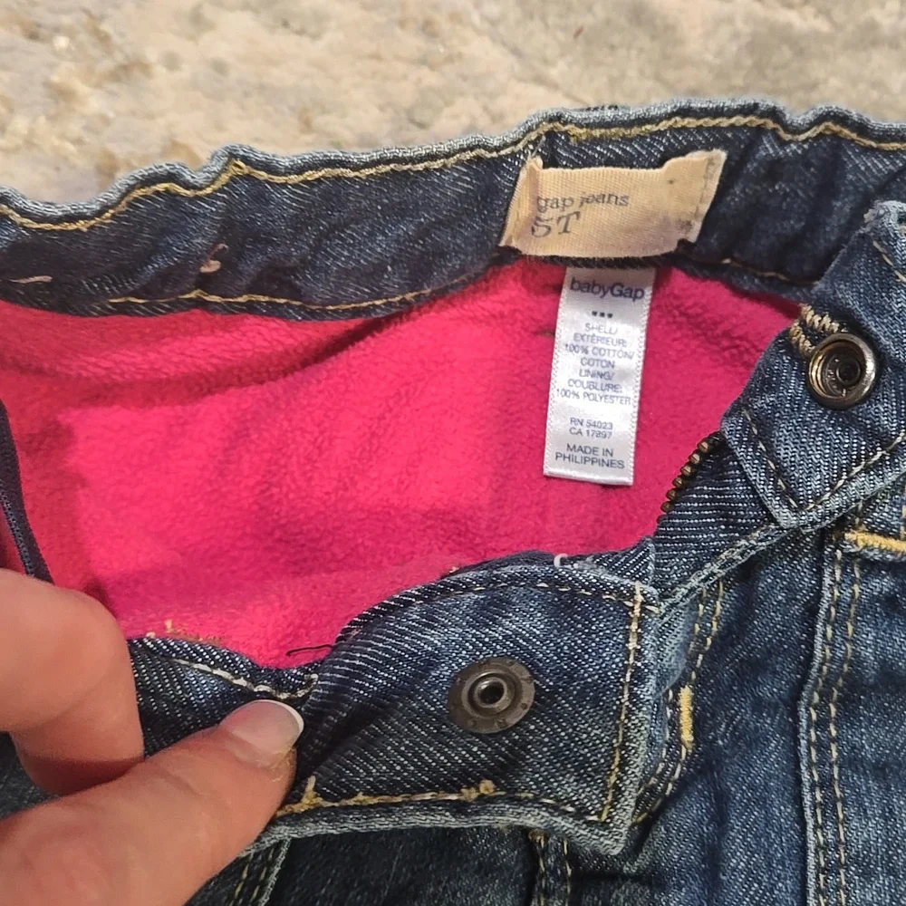 Denim Kids Jeans with Pink Cuffs Size 5